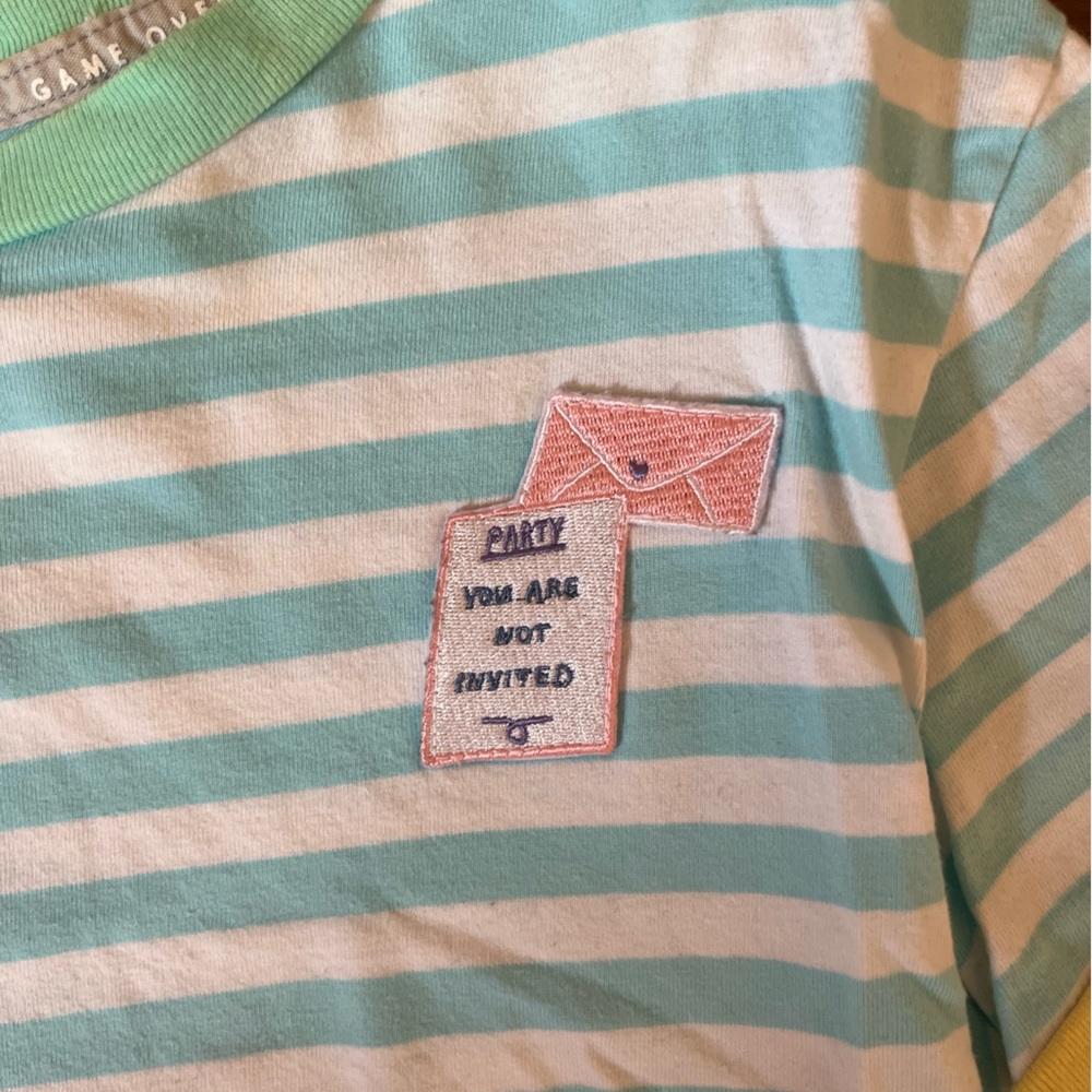 Lazy oaf you’re not invited striped tshirt